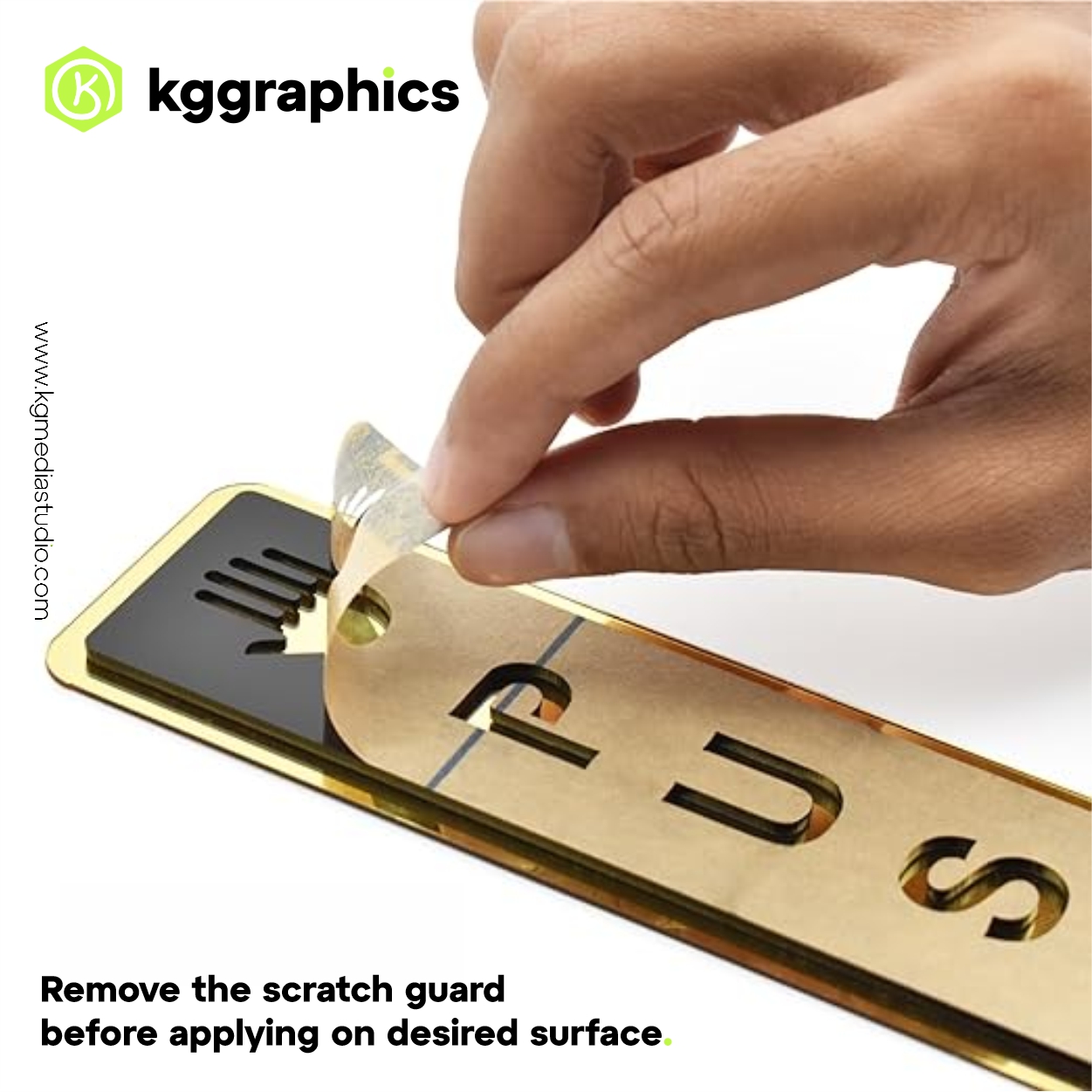 Push Pull Glass Door Signage Full Corner Round - Image 4