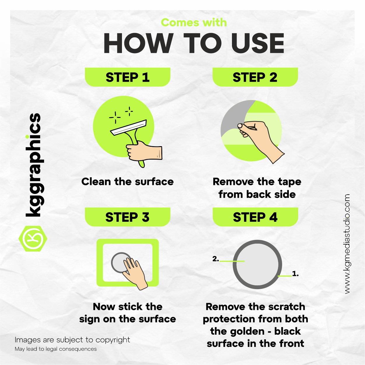 Push Pull Glass Door Signage Full Corner Round - Image 6