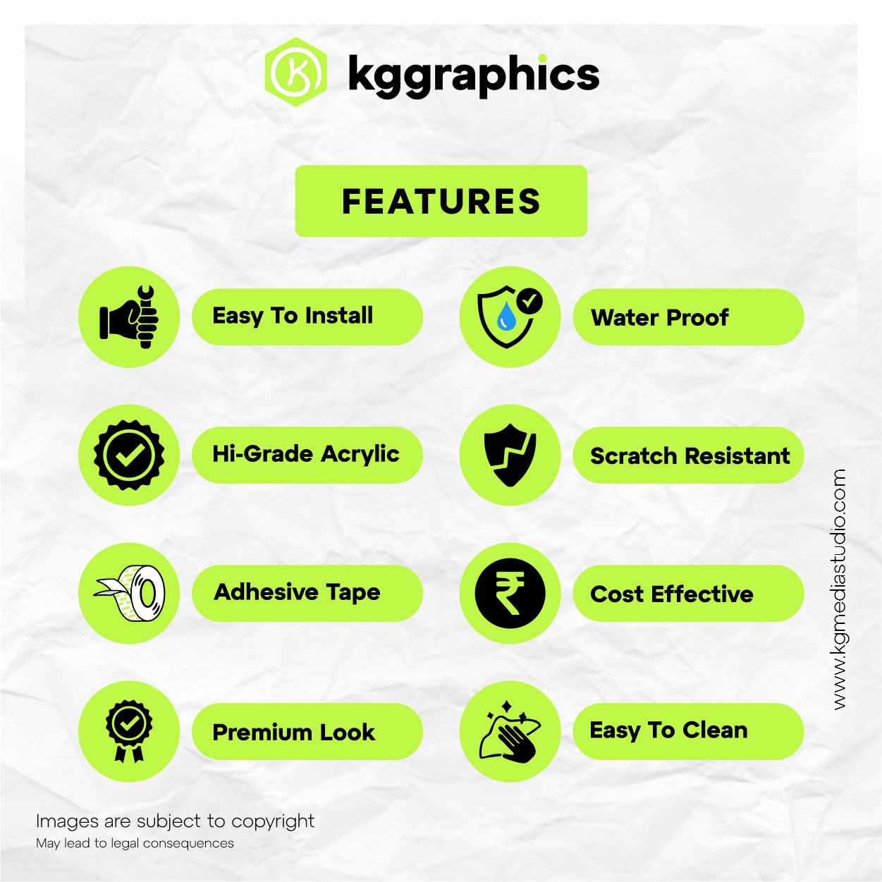 Push Pull Glass Door Signage Full Corner Round - Image 7