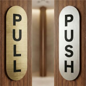 Push Pull Glass Door Signage Full Corner Round