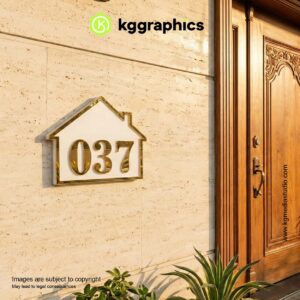 Personalized Door Number Plate – Custom House Name & Address Sign for Main Gate, Wall, or Apartment – Water-Resistant, Stylish Name Board for Home