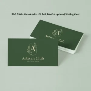 500 GSM + Velvet (with UV, Foil, Die Cut options) Visiting Card